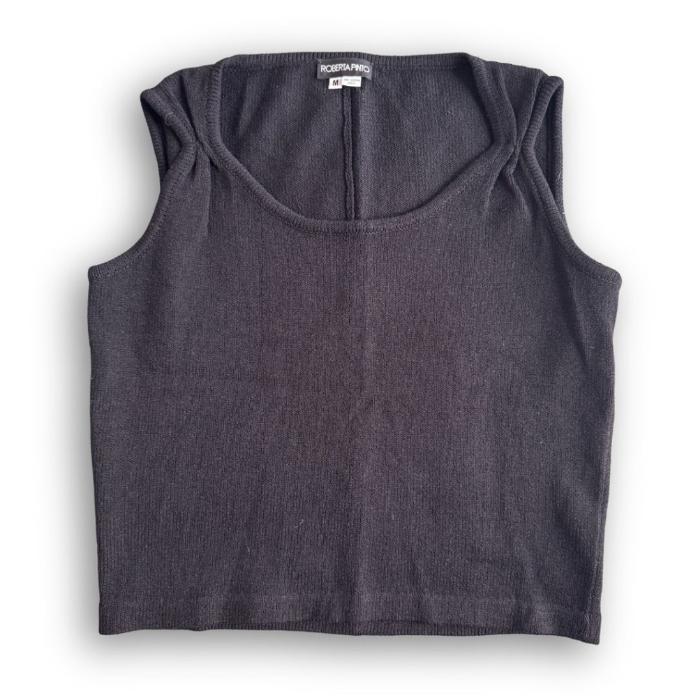 NWOT Roberta Pinto Knit Tank in Black Size Medium